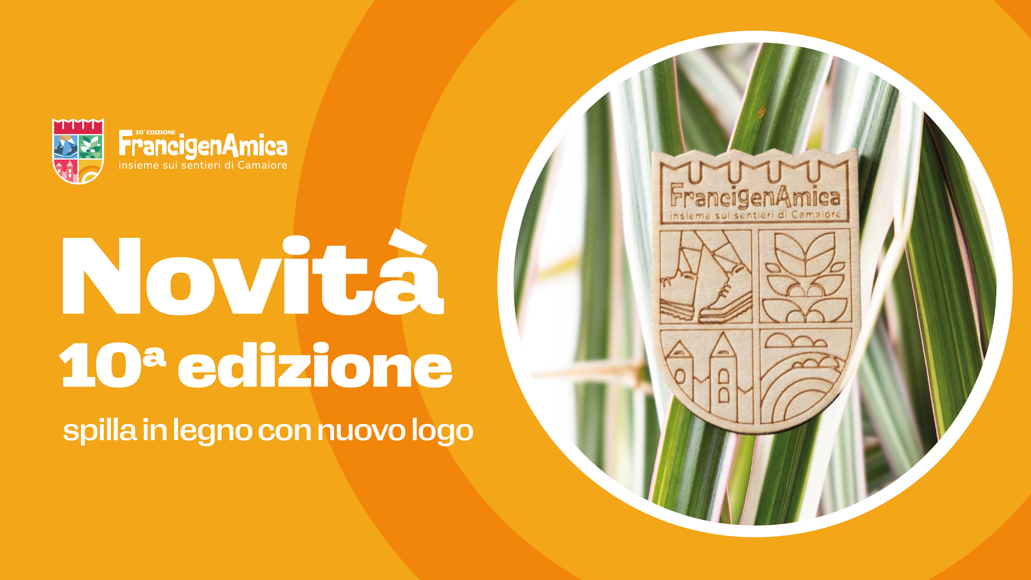 Novità 10° edizione di FrancigenAmica: spilla in legno in regalo